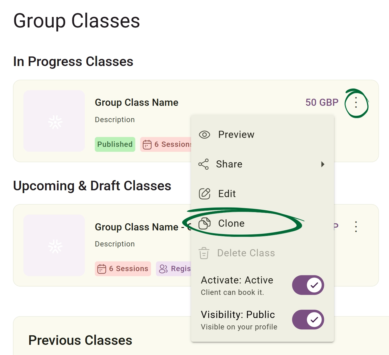 Select Clone Option screenshot